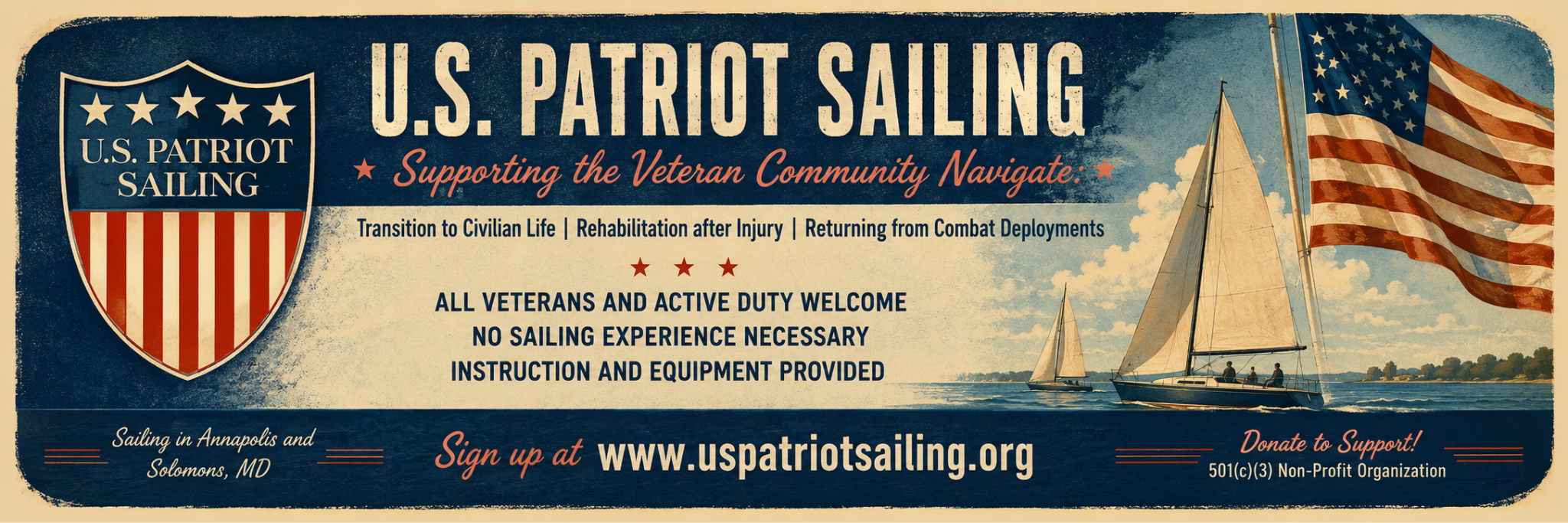 Bottom banner sponsor example for U.S. Patriot Sailing